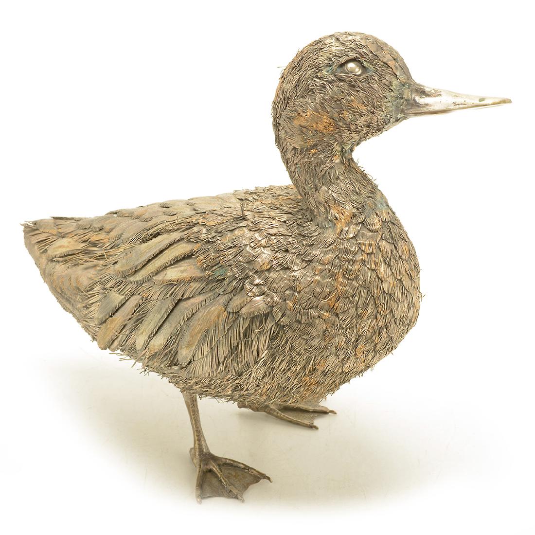 Italian Silver on Copper Wire Mesh of a Duck (1 of 8)