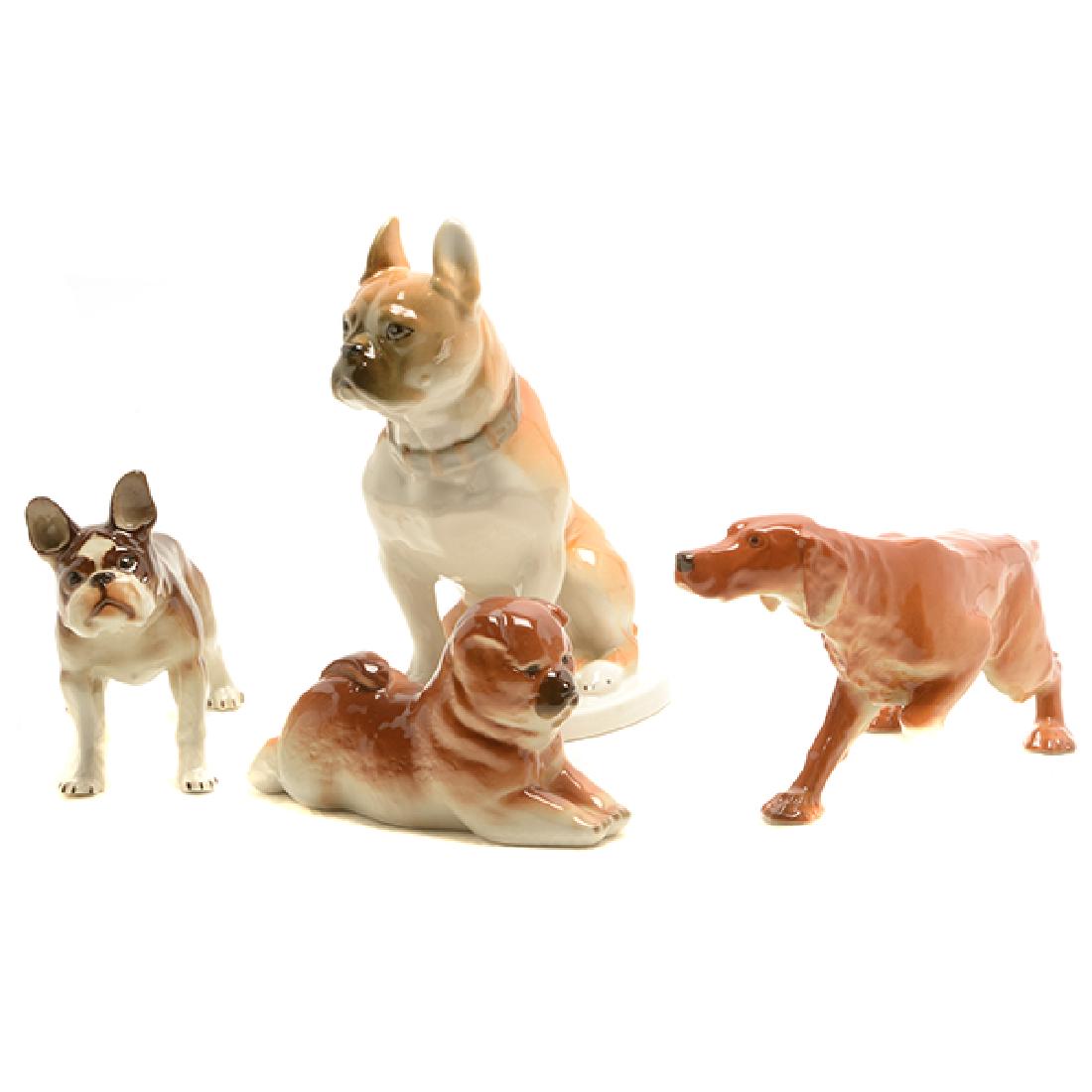 Collection of Russian Porcelain Dogs with Bear Figural (1 of 6)