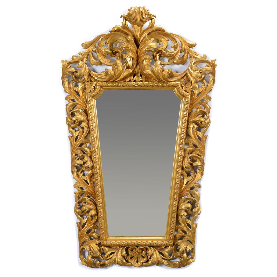 Italian Baroque Style Giltwood Mirror, Late 19th C. (1 of 5)