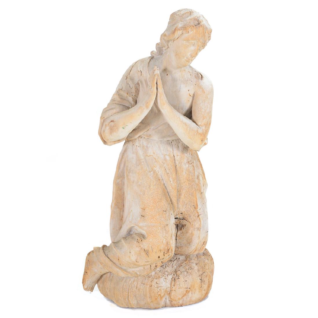 Continental Polychromed Wood Carving of Saint (1 of 4)