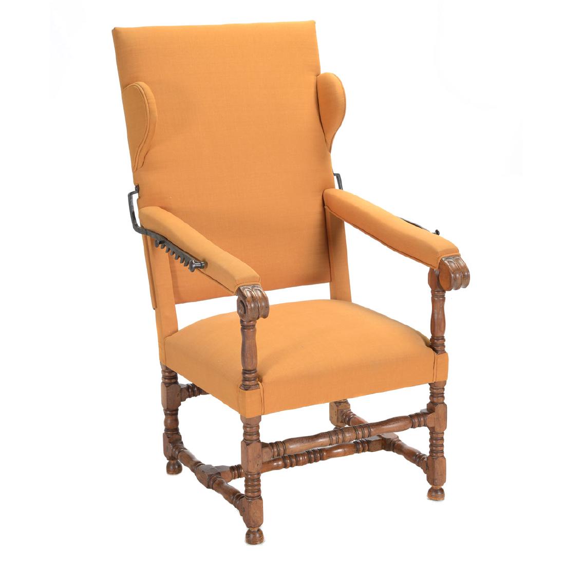 Louis XIII Style Walnut Fauteuil Malade With Ears (1 of 6)