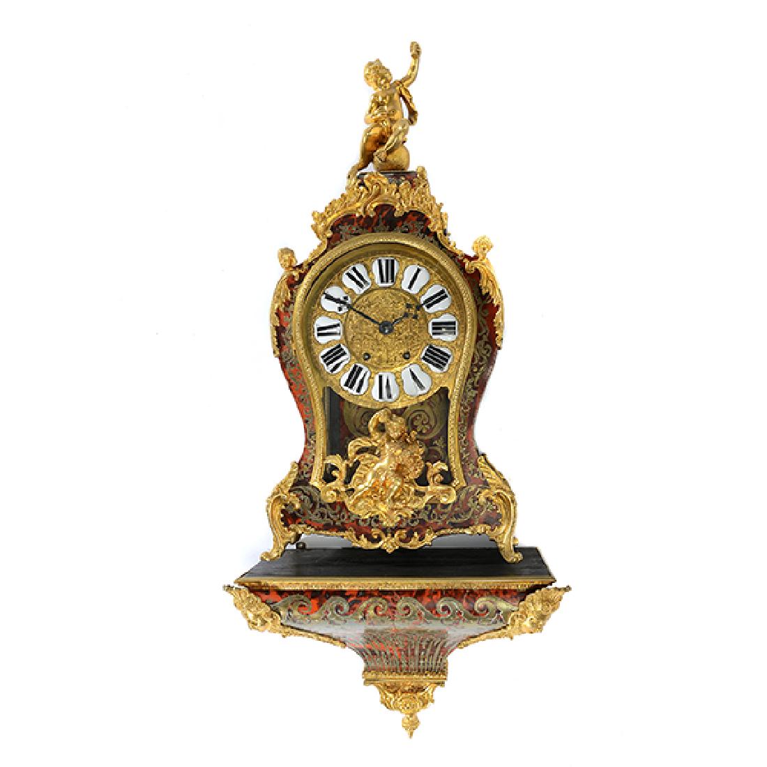 Louis XV Style Boulle Clock with Bracket Shelf (1 of 10)