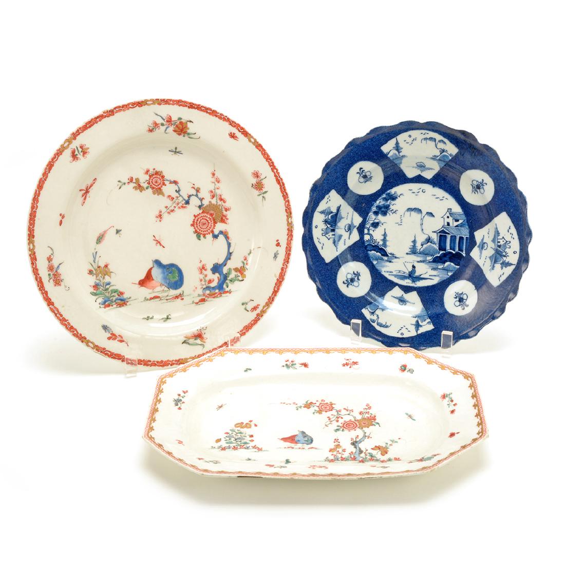 Three English Bow Porcelains, Two in Two Quail Pattern (1 of 10)