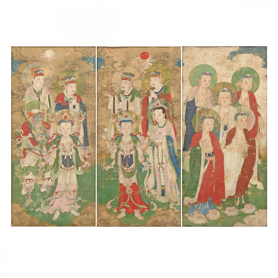 Anonymous: Three Buddhist Figural Painting Fragments (1 of 9)