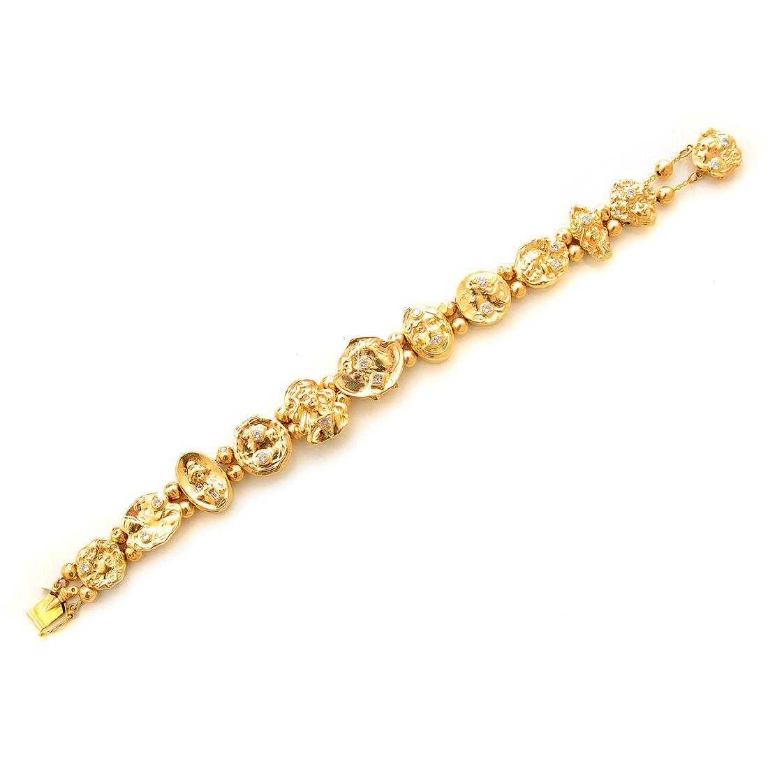 Diamond, 14k Yellow Gold Slide Bracelet. (1 of 4)