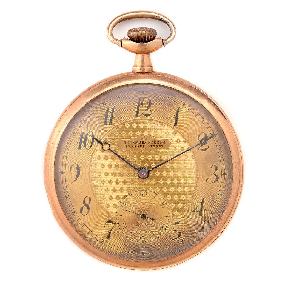 Audemars Freres 14k Pink Gold Pocket Watch with Display (1 of 7)