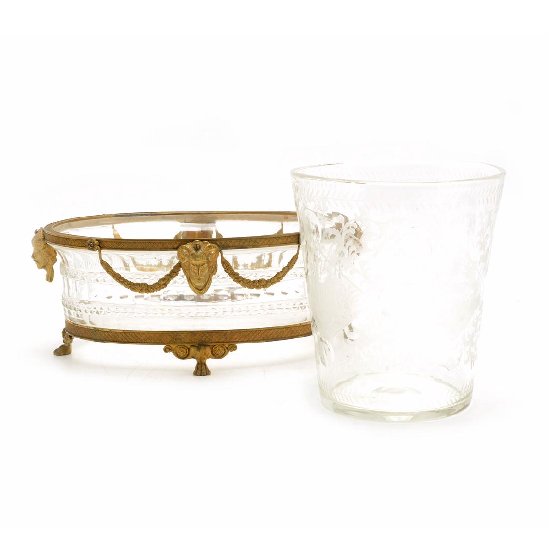 Austrian Gilt Bronze Mounted Center Bowl with Bohemian (1 of 5)