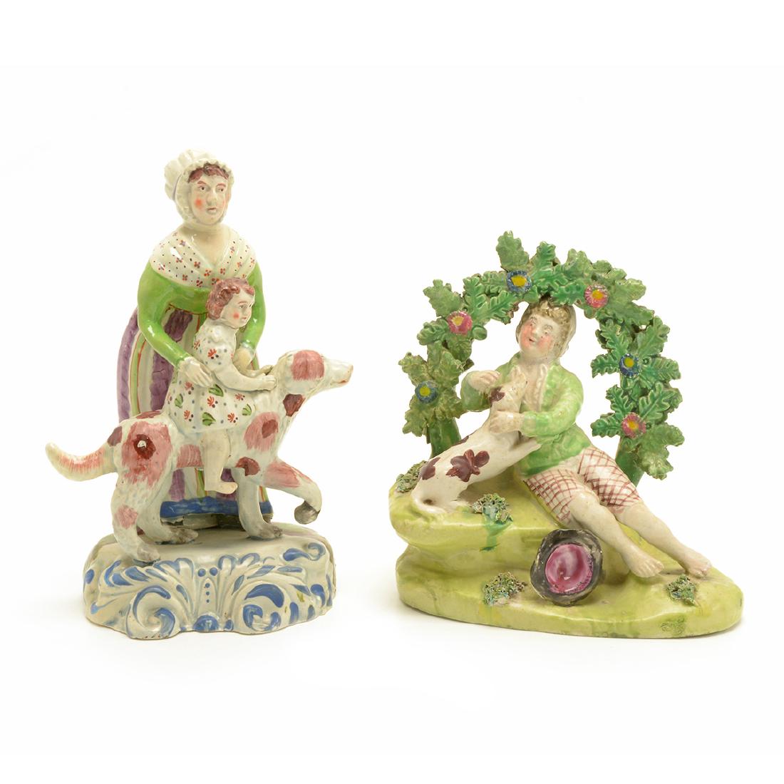Two English Creamware Figural Groups (1 of 9)