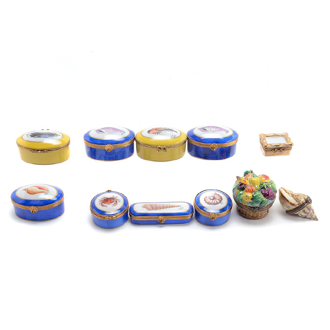 Eleven Limoges Shell and Feather Porcelain Decorative (1 of 6)