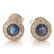Pair of Sapphire, Diamond, 14k White Gold Stud