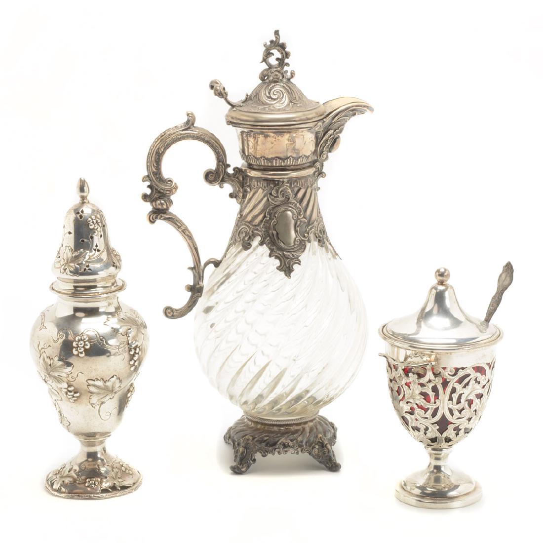 Four Sterling and Sterling Mounted Table Articles (1 of 10)