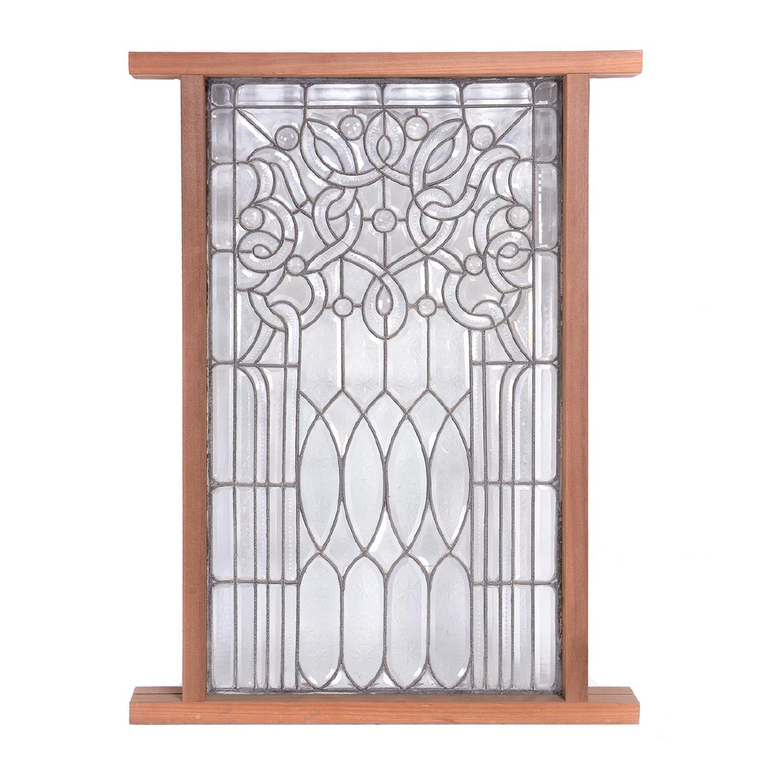 Cut Glass Window Panel in Wood Frame (1 of 4)