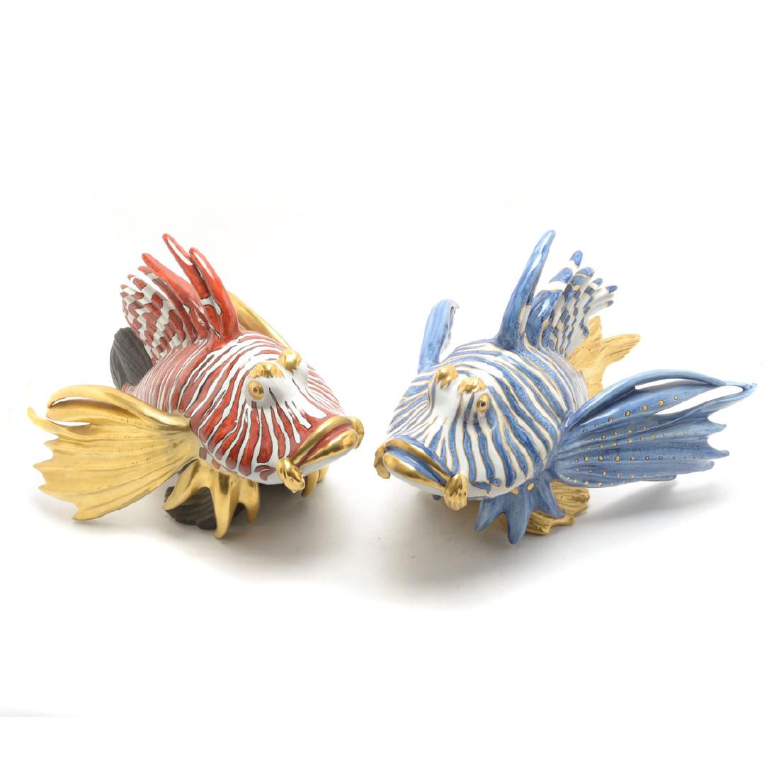 Massive Pair of Italian Porcelain Lion Fish (1 of 10)