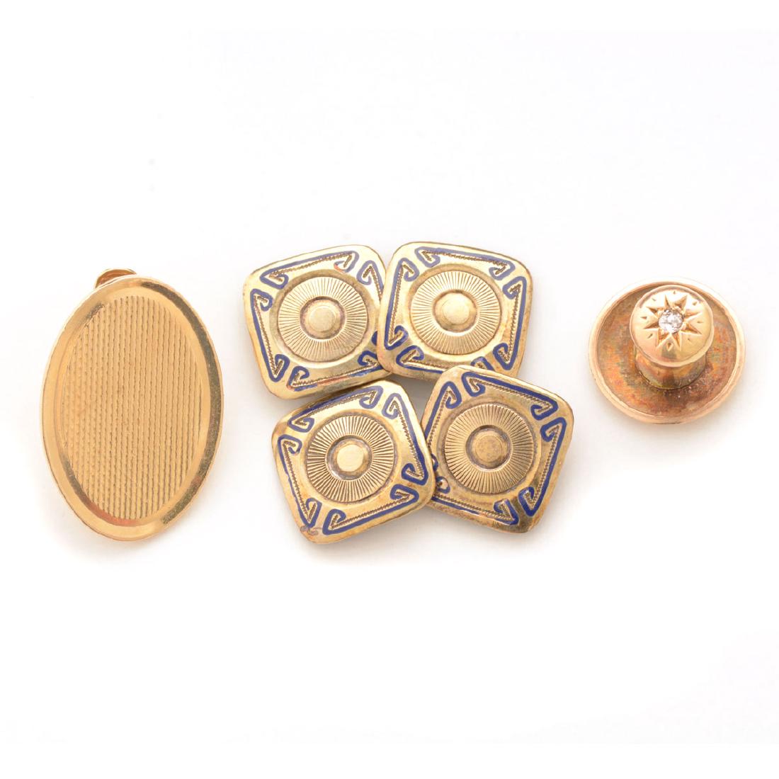 Collection of Diamond, Enamel, Yellow Gold Gent's (1 of 4)