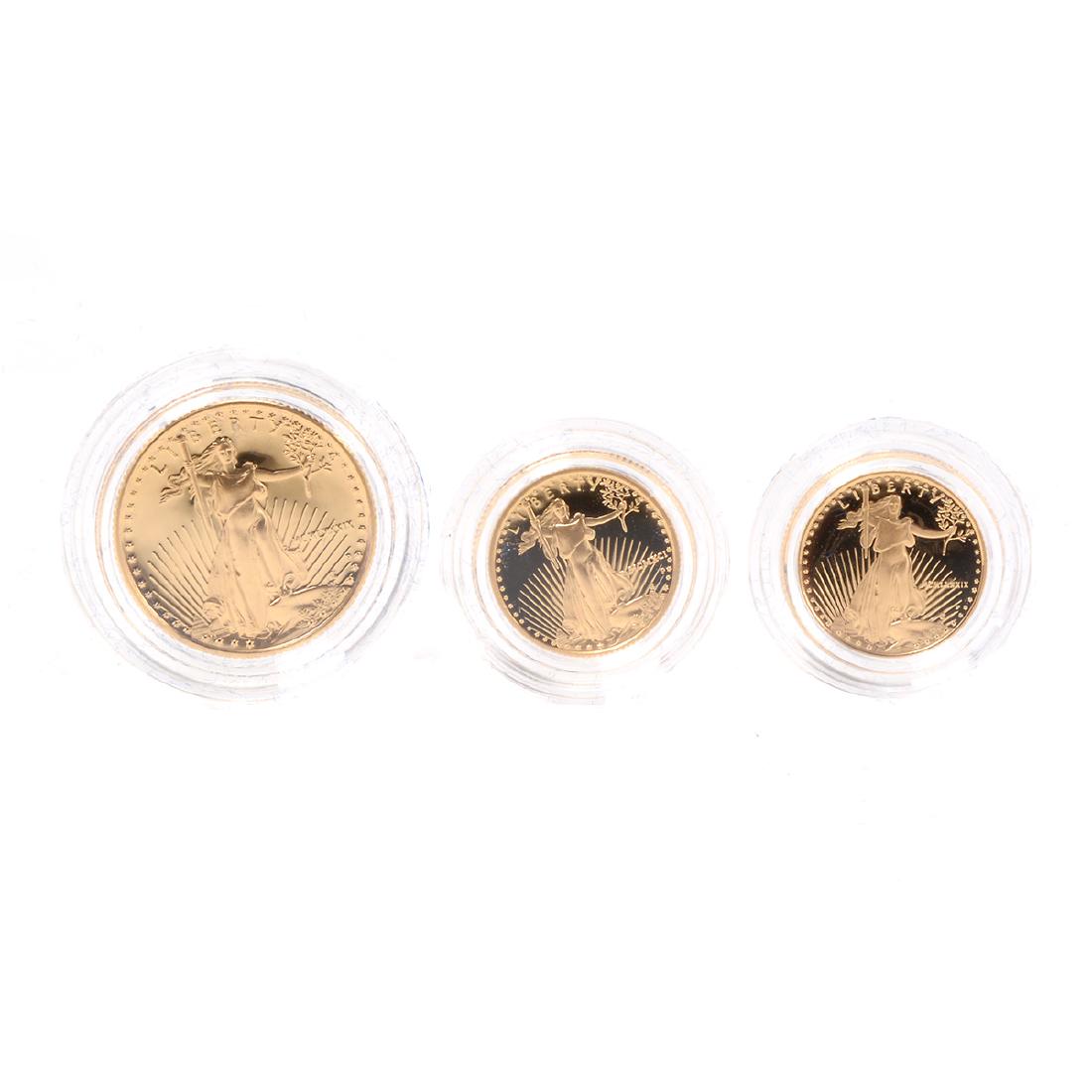 Lot of Three US Gold Bullion Proof Gold Coins (1 of 5)