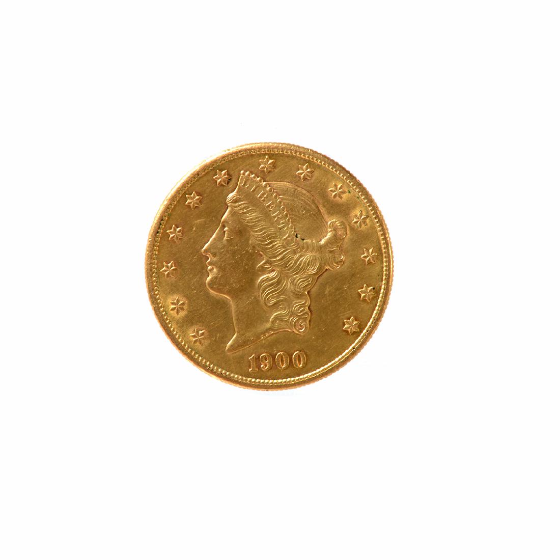 US 1900(S) $20.00 Gold Liberty Head Coin (1 of 2)