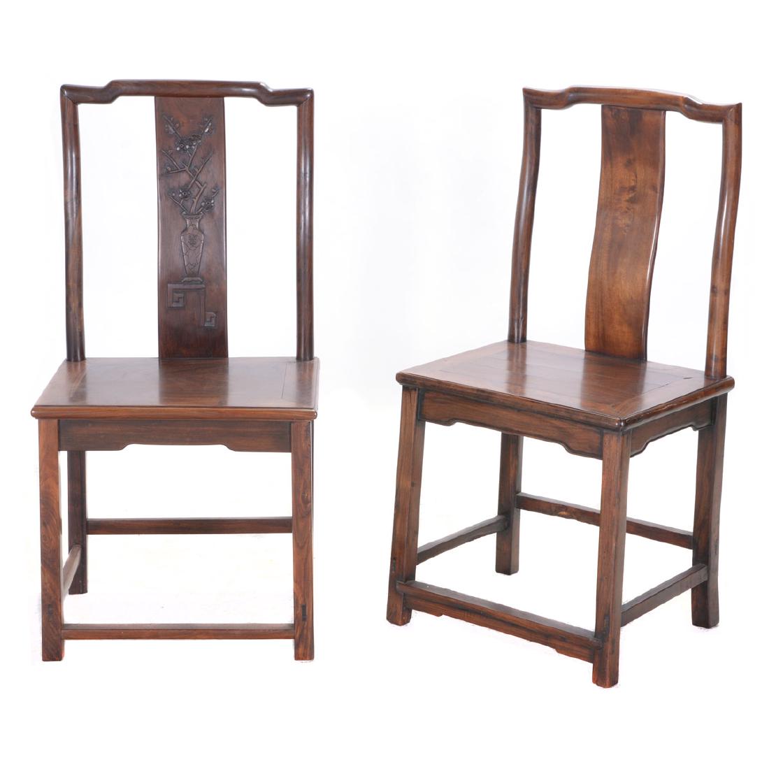 Two Hardwood Side Chairs, 19th C. (1 of 6)