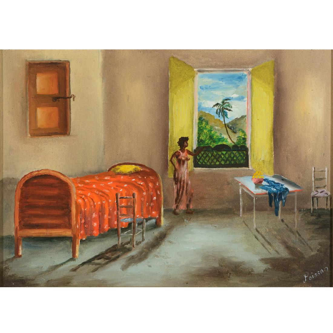 Louverture Poisson "Interior Scene" oil on canvas (1 of 5)