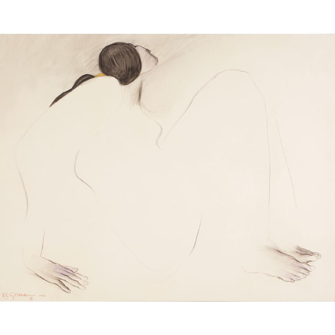 RC Gorman "Woman" mixed media on paper (1 of 5)