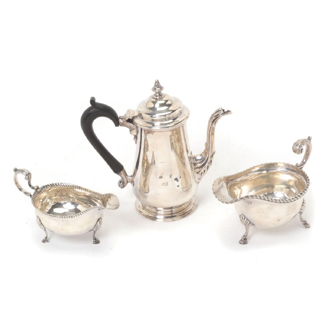 Georgian Sterling Coffee Pot and Two Gravy Boats (1 of 9)
