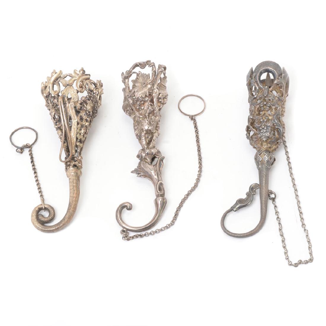 Three Victorian Silver and Gilt Repousse Posey Holders (1 of 7)