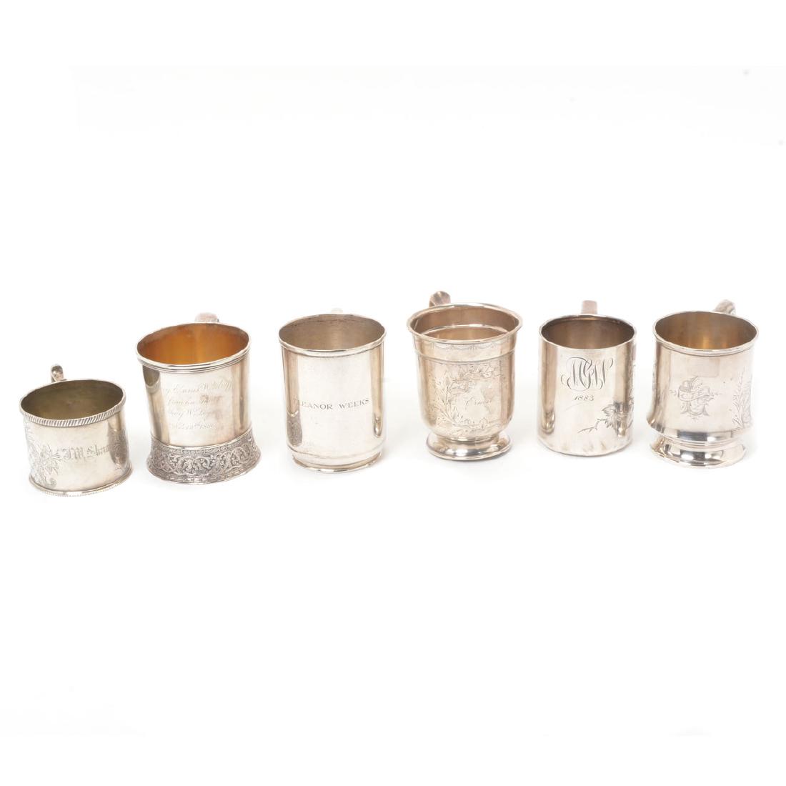Six English or American Sterling Monogrammed Cups (1 of 10)