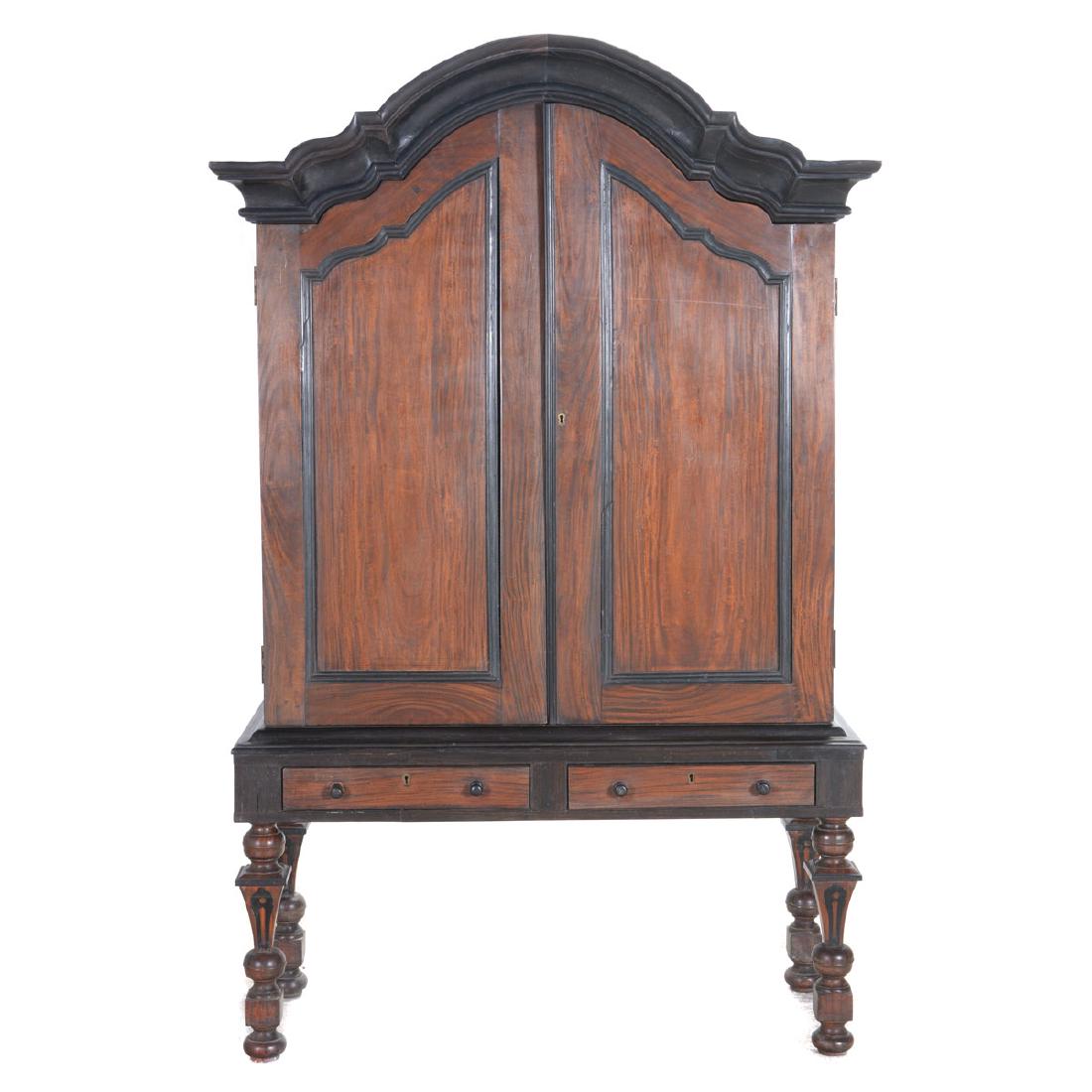 Anglo-Indian Ebonized Linen Cabinet (1 of 4)