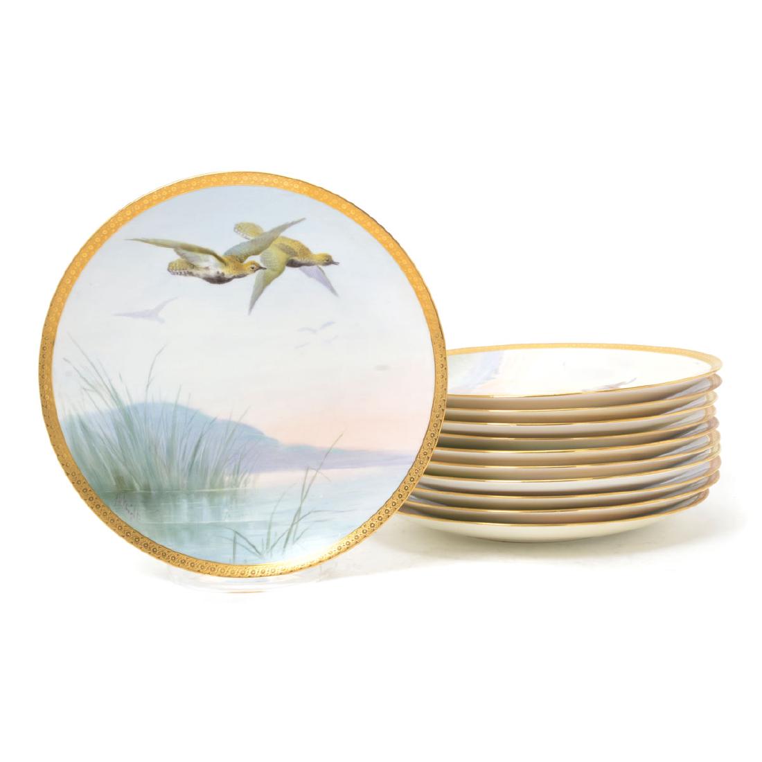 Suite of Eleven Minton Hand Painted Game Plates (1 of 9)