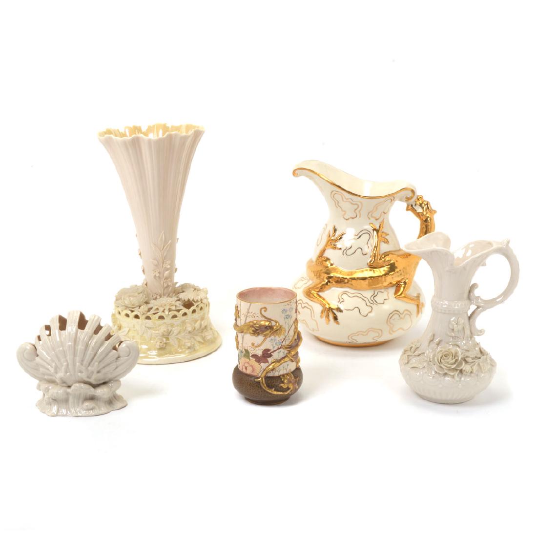 Five Belleek, Royal Doulton, and Falcon Porcelain Vases (1 of 10)