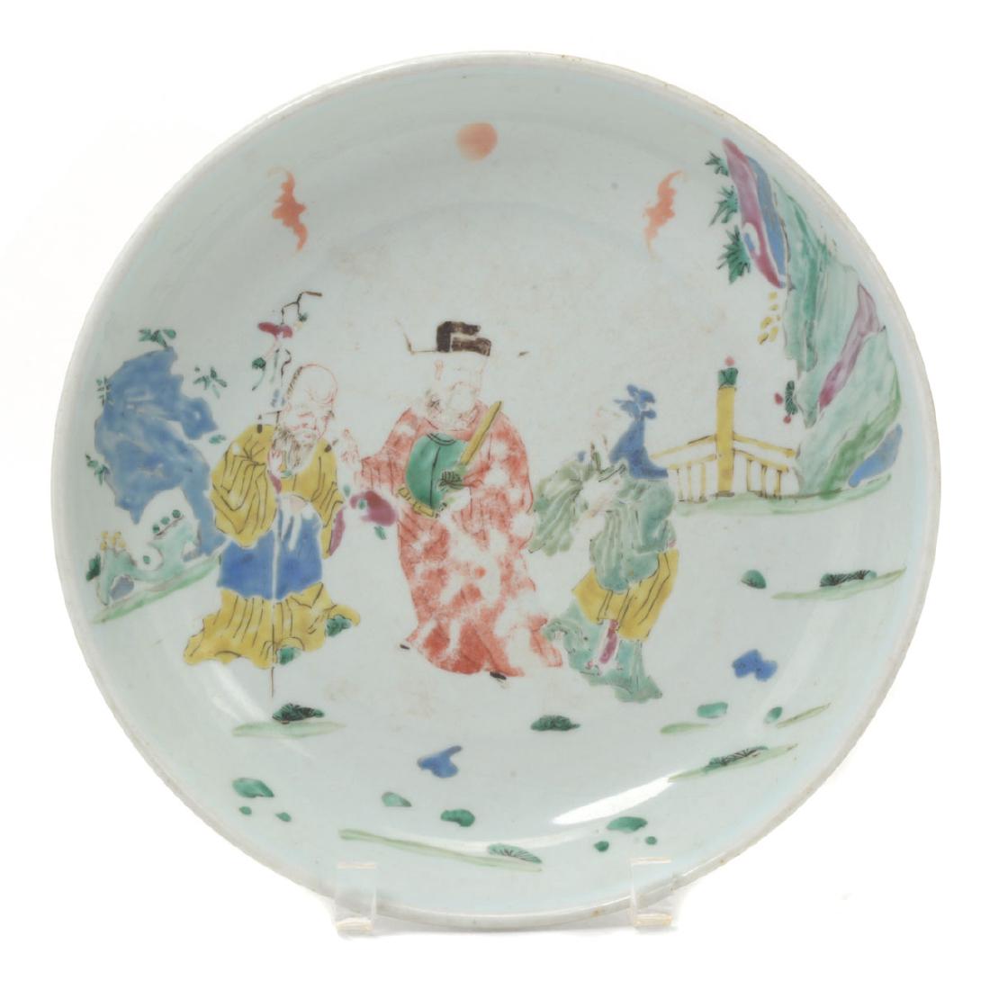 Famille Rose Figural Saucer Dish, 18th/19th C. (1 of 4)