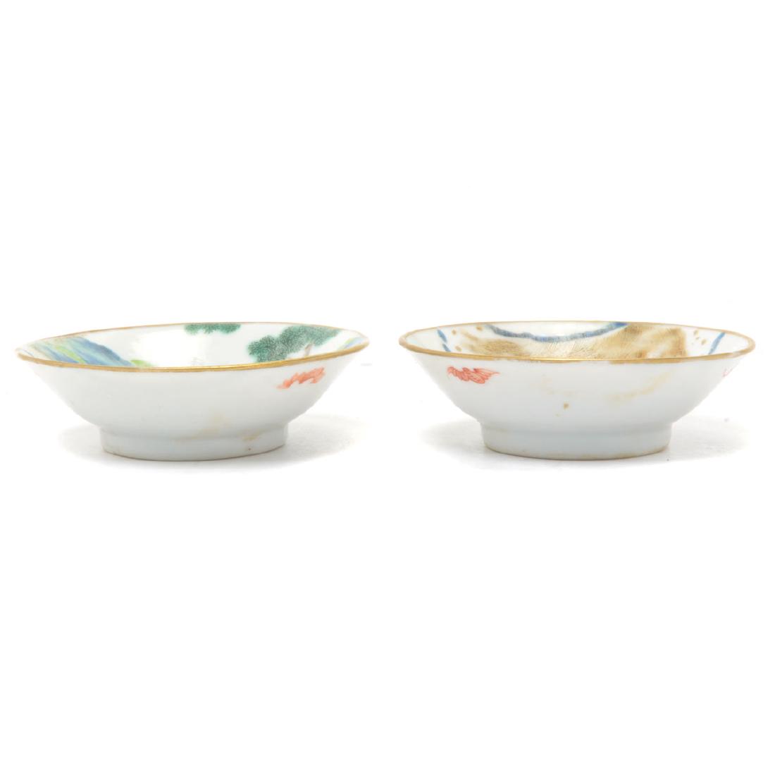 Pr of Enameled Porcelain Saucers, Daoguang & Period (1 of 4)