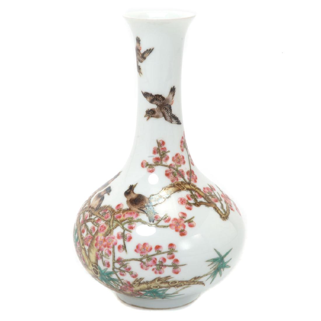 Famille Rose Bird and Flower Vase, Republic Period (1 of 6)