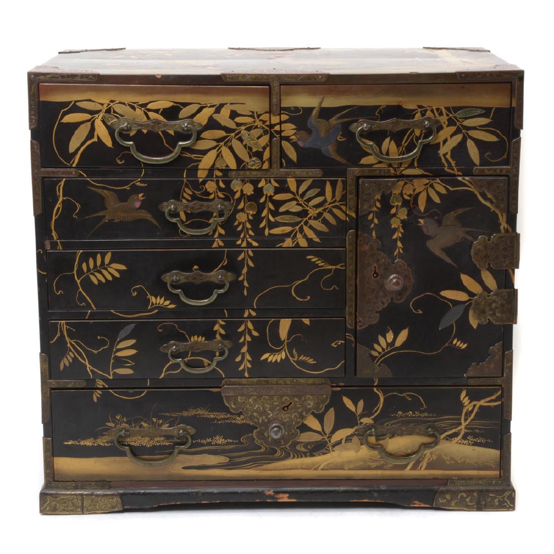 Japanese Gilt Lacquered Chest, 19th C. (1 of 9)