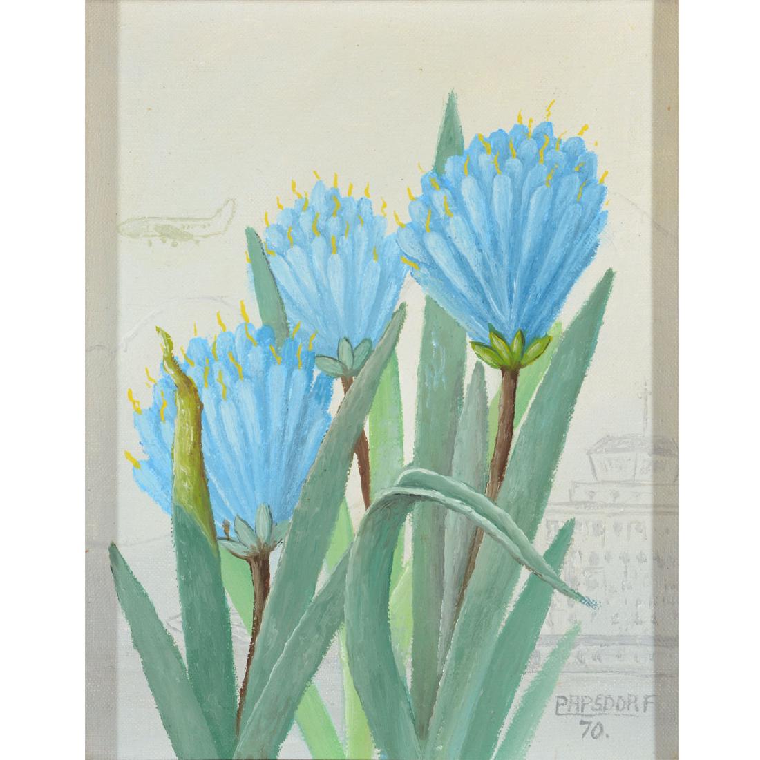 Frederick Papsdorf "Blue Flowers" oil on canvas (1 of 6)