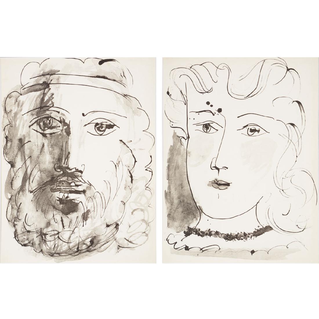 After Pablo Picasso 2 "Portrait" lithograph (1 of 9)