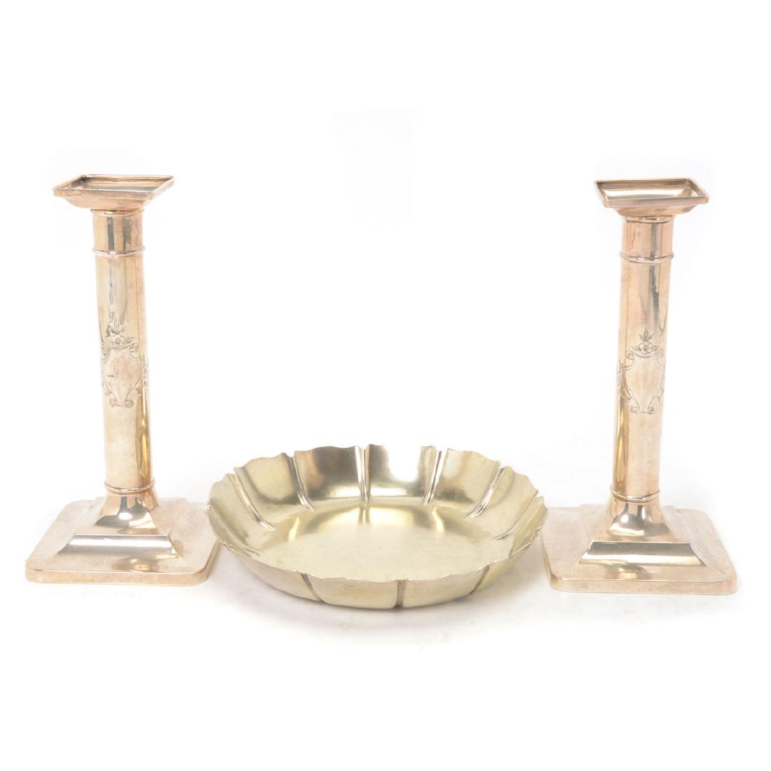 Pair of Tiffany Sterling Candlesticks with George I (1 of 7)