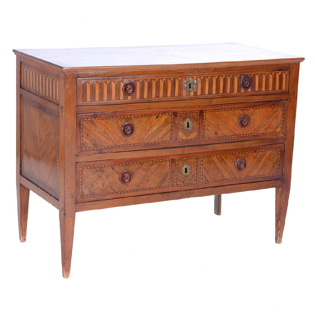 Italian Inlaid Three Drawer Chest (1 of 5)