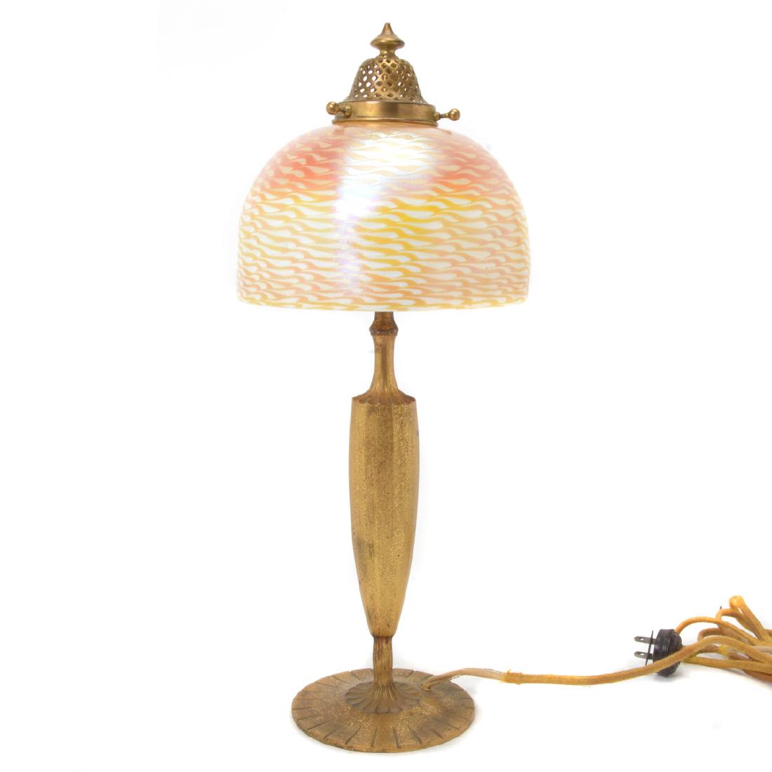 Tiffany Studios Damascene Favrile Lamp (1 of 5)