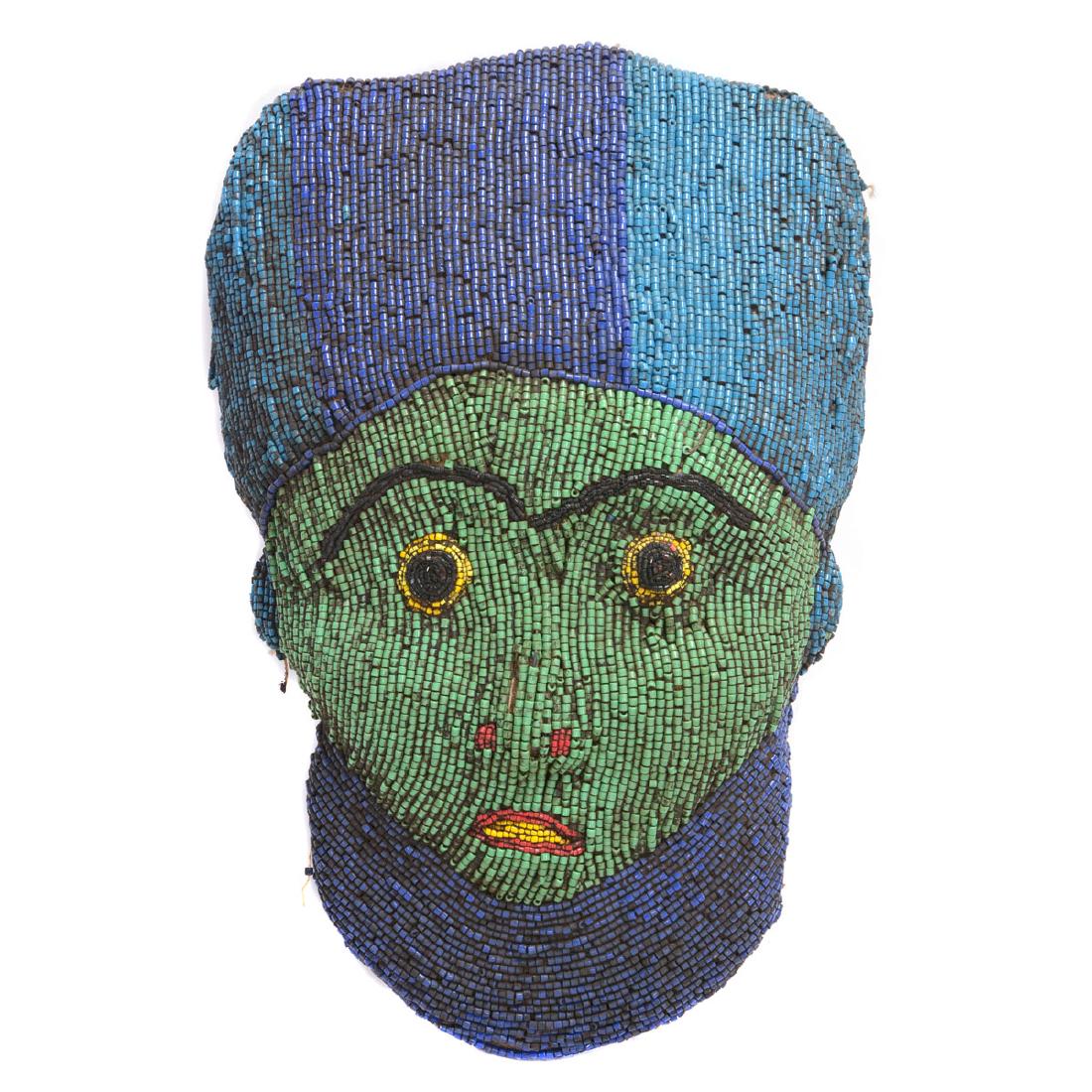 Egyptian Style Pharaoh Faience Beaded Mask (1 of 4)