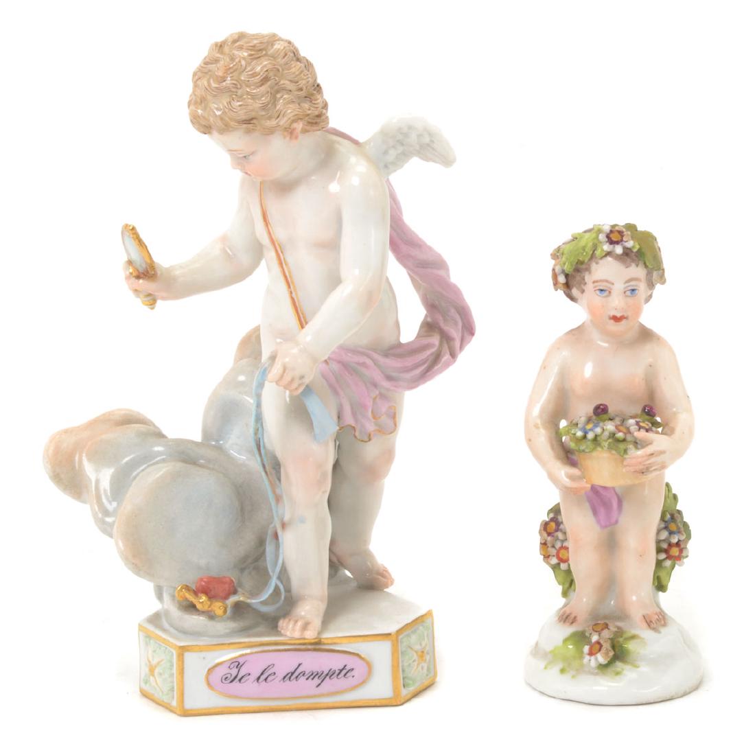 Meissen Figure of Cupid with Figure of Bacchus (1 of 6)