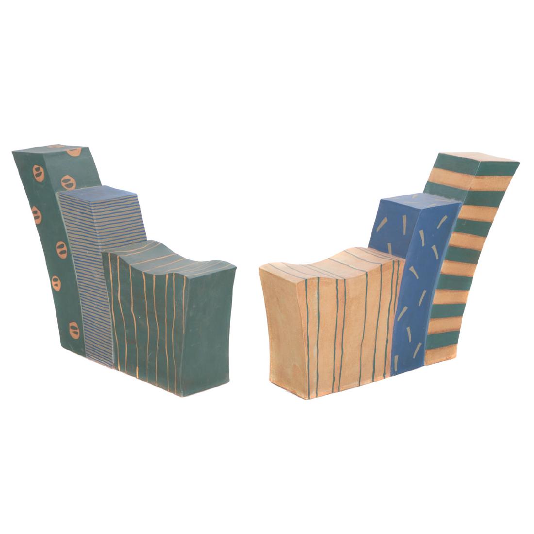 Important Kazuko Matthews Stoneware "Love Seat", C. (1 of 5)