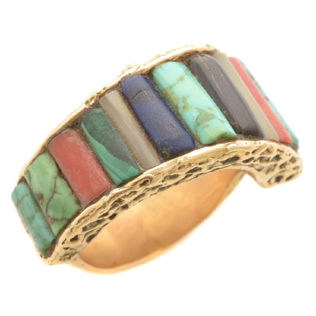 *Men's Native American Multi-Stone, 14k Yellow Gold (1 of 4)