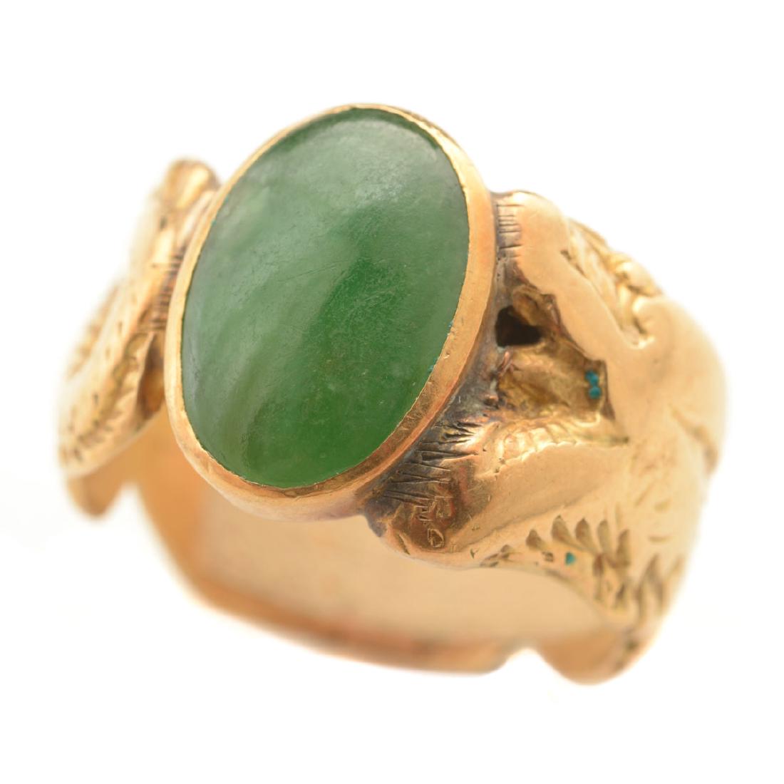 Jade, 14k Yellow Gold Ring. (1 of 4)