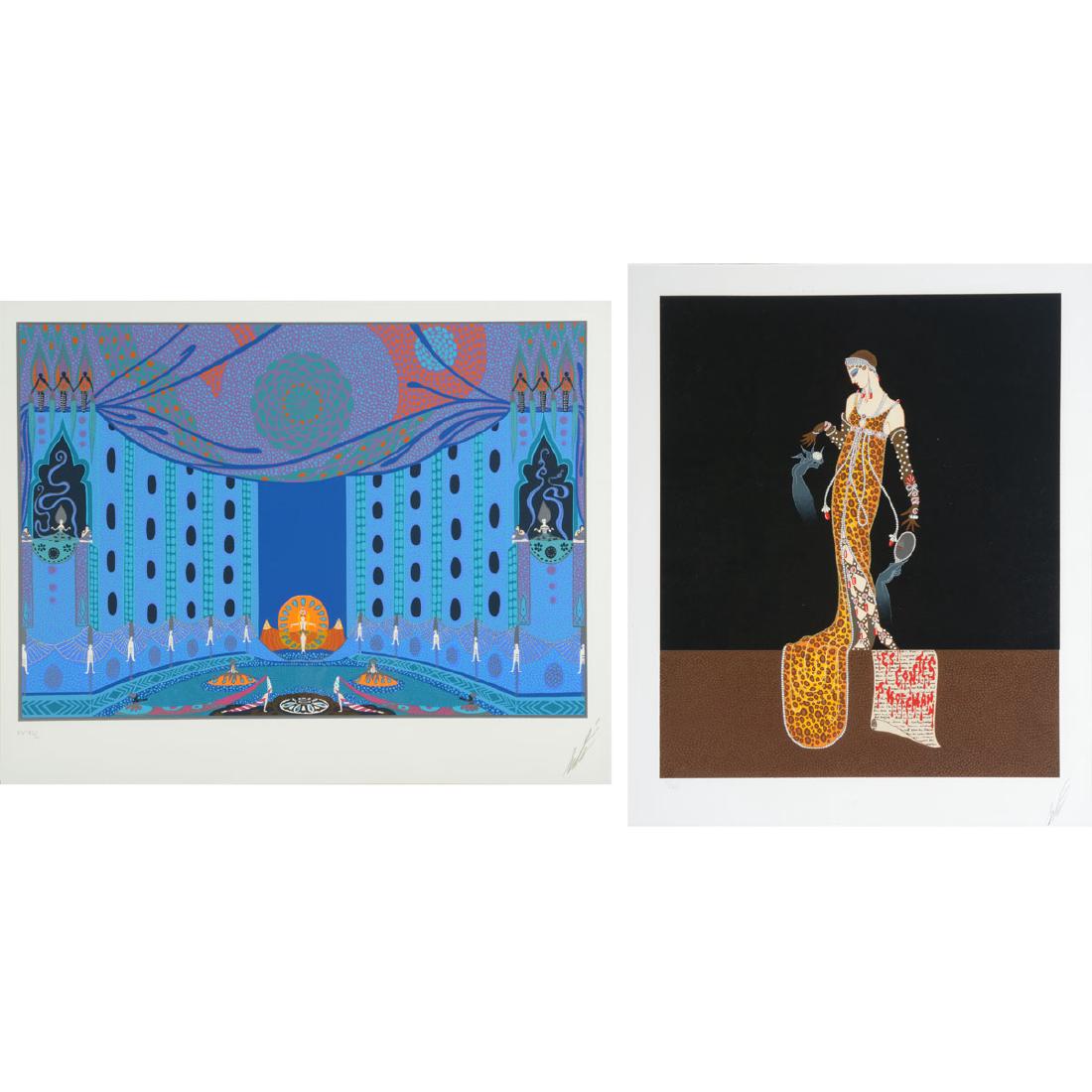 Erte, two silkscreens, "Giulietta" & "Stage Production" (1 of 10)