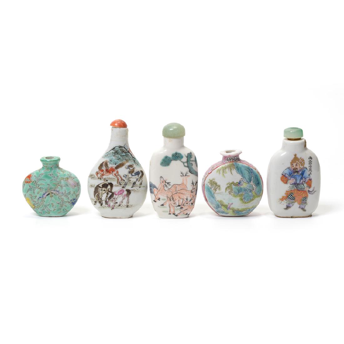 Five Famille Rose Snuff Bottles (1 of 10)