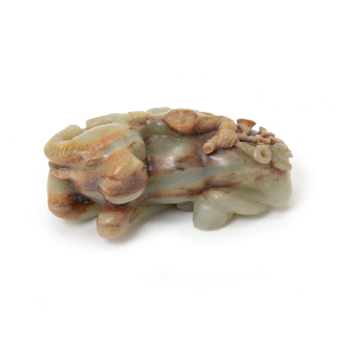 Celadon Jade Carving of a Buffalo and Boy (1 of 6)