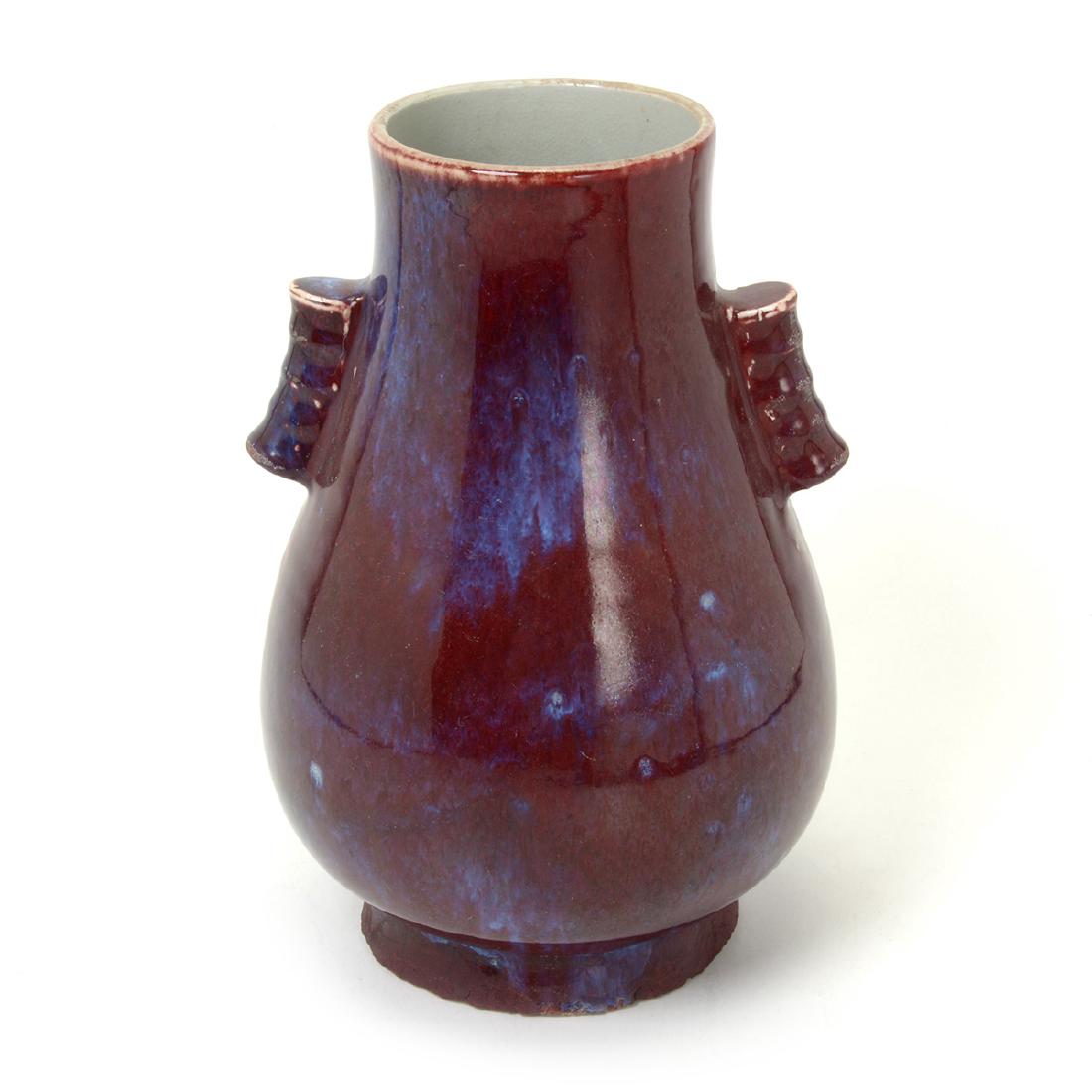 Flambe Glaze Hu-Form Handled Vase, 19th Century (1 of 6)