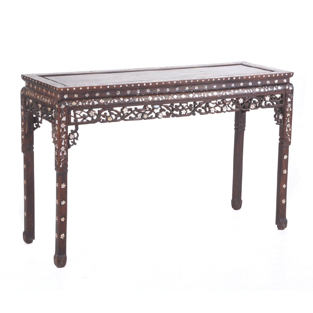 Rosewood Side Table w/ Mother-of-Pearl Inlay (1 of 7)