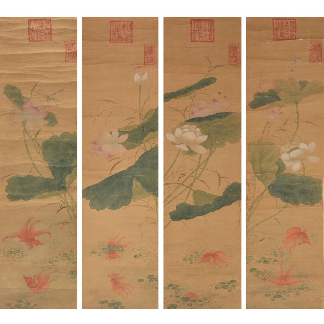 Anonymous: Set of Four Gold Fish Paintings (1 of 10)