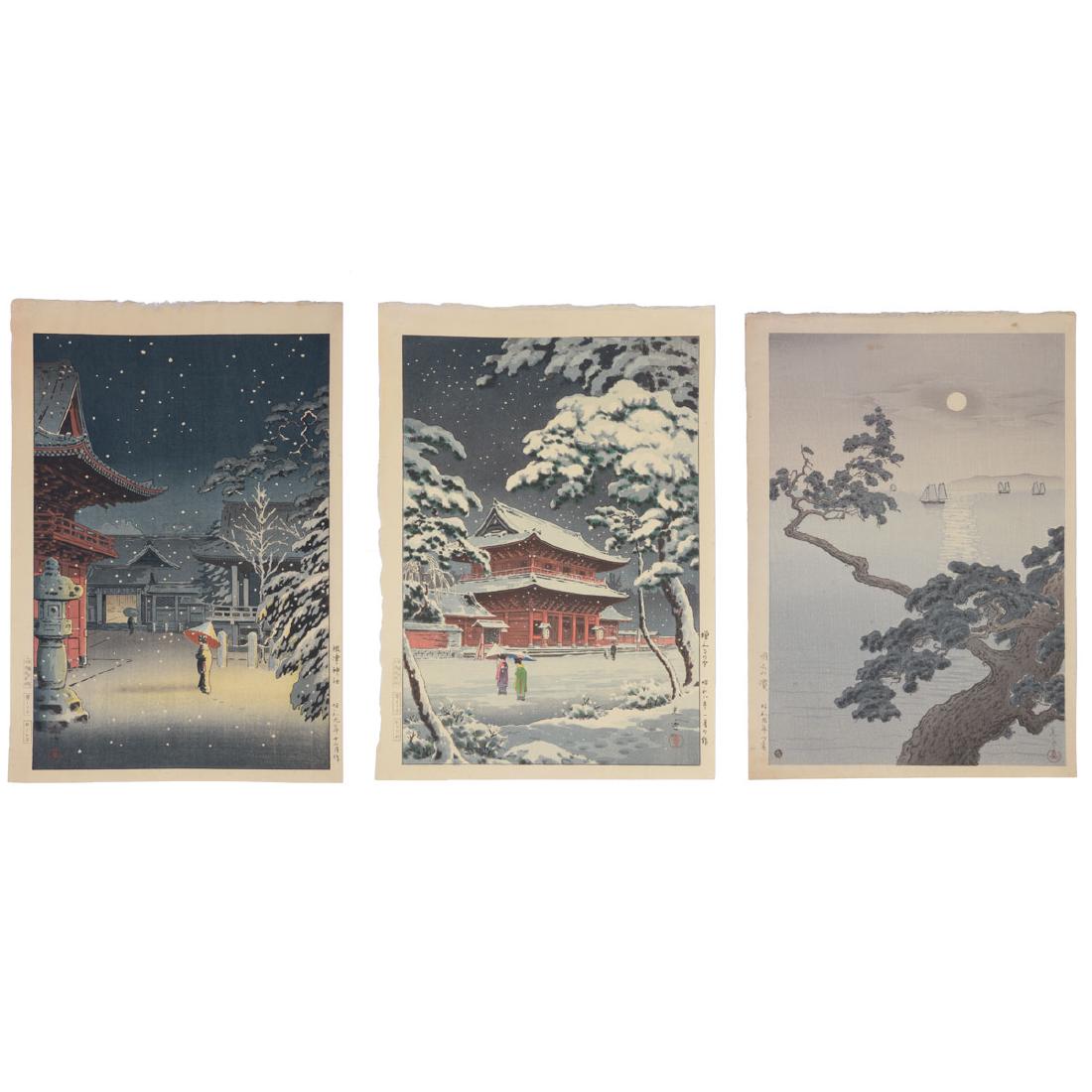 Koitsu Tsuchiya (1870-1949): Three Woodblocks (1 of 10)